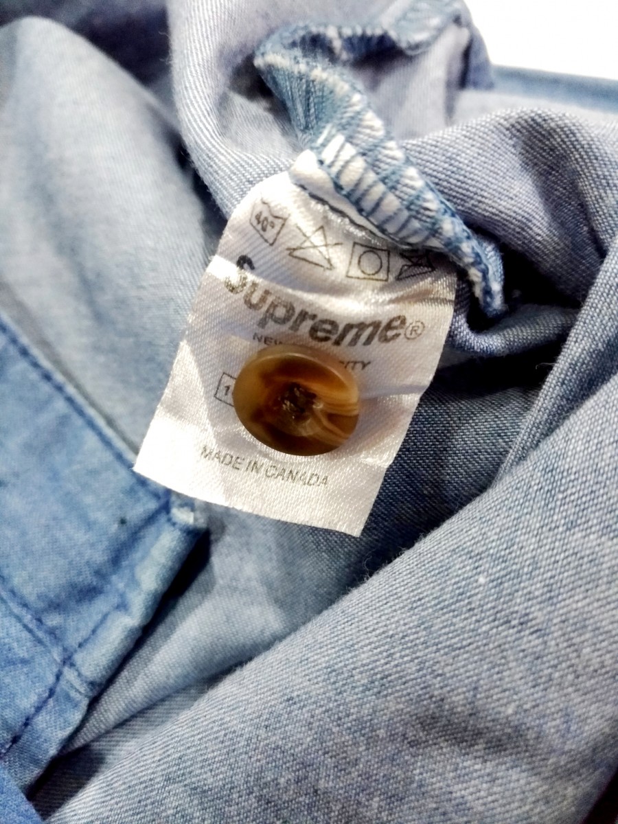 RARE! SUPREME "MESH WIRE" STYLE CHAMBRAY SHIRT - 8