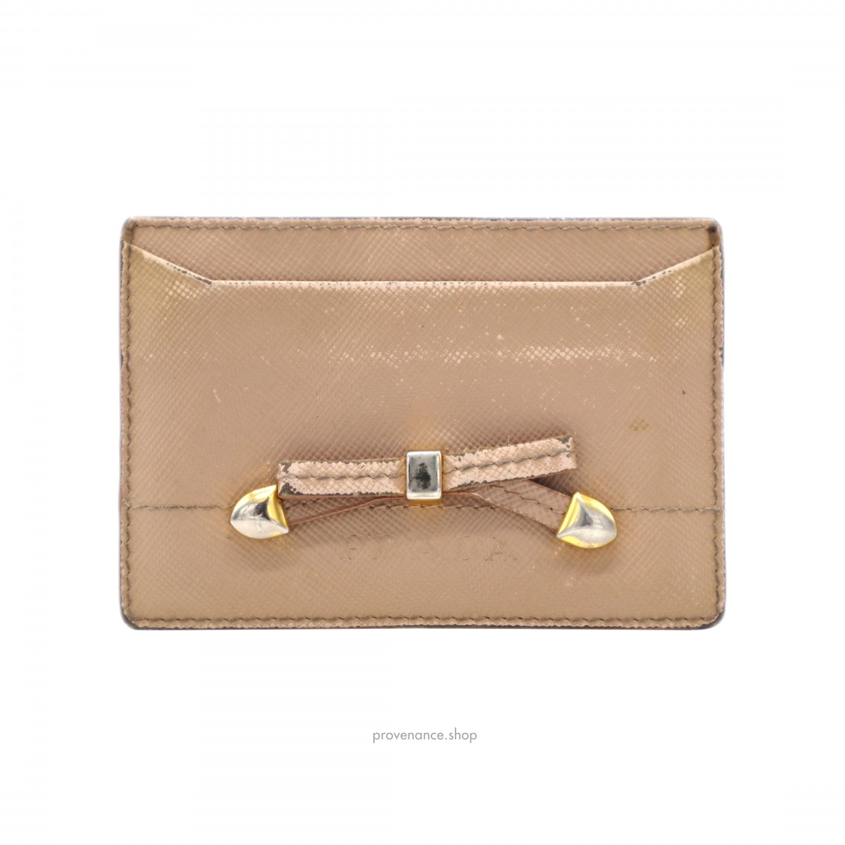 Prada Cardholder Wallet - Peach Saffiano Leather - 1