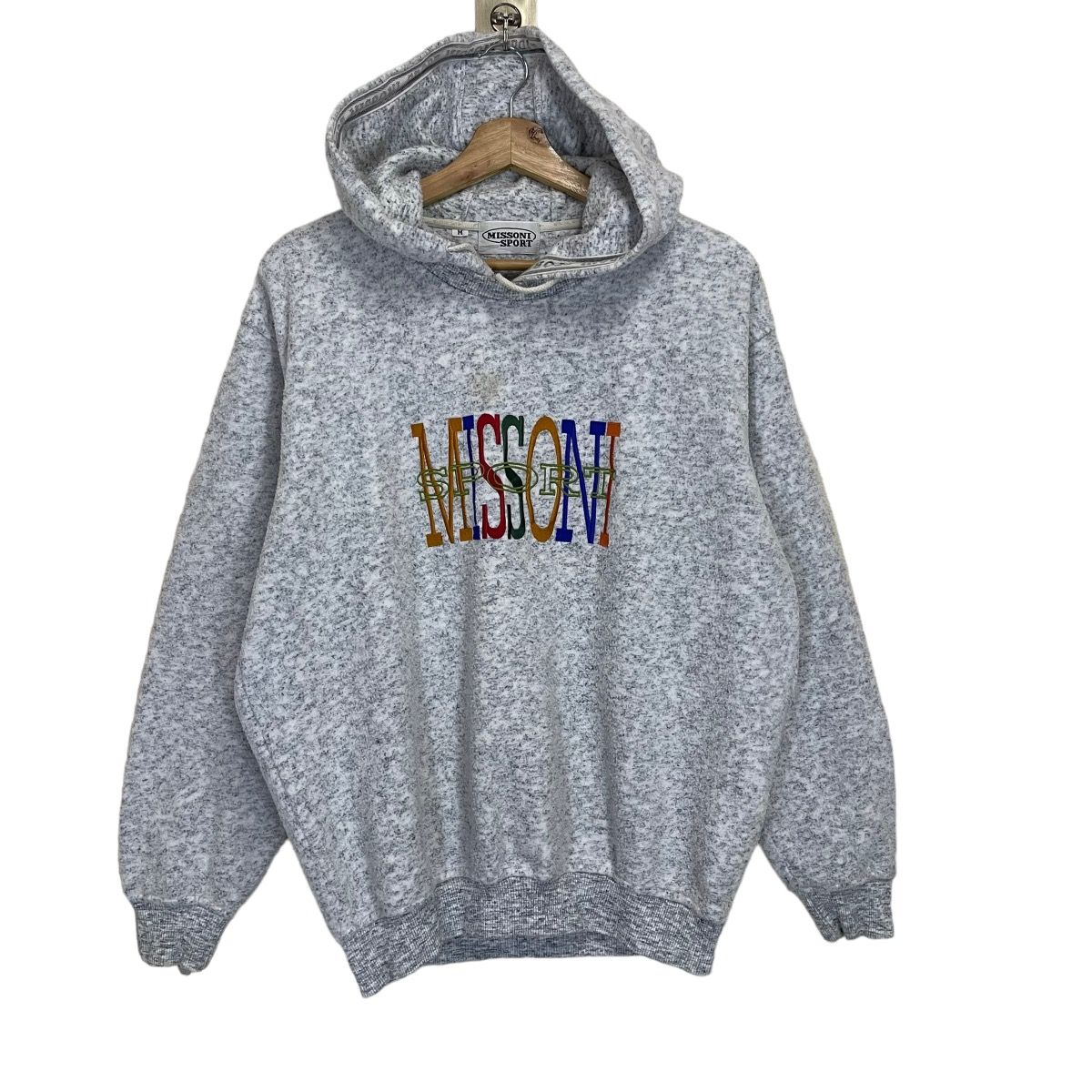 Vintage Missoni Sports Multicolour Spellout Pullover Hoodie - 1
