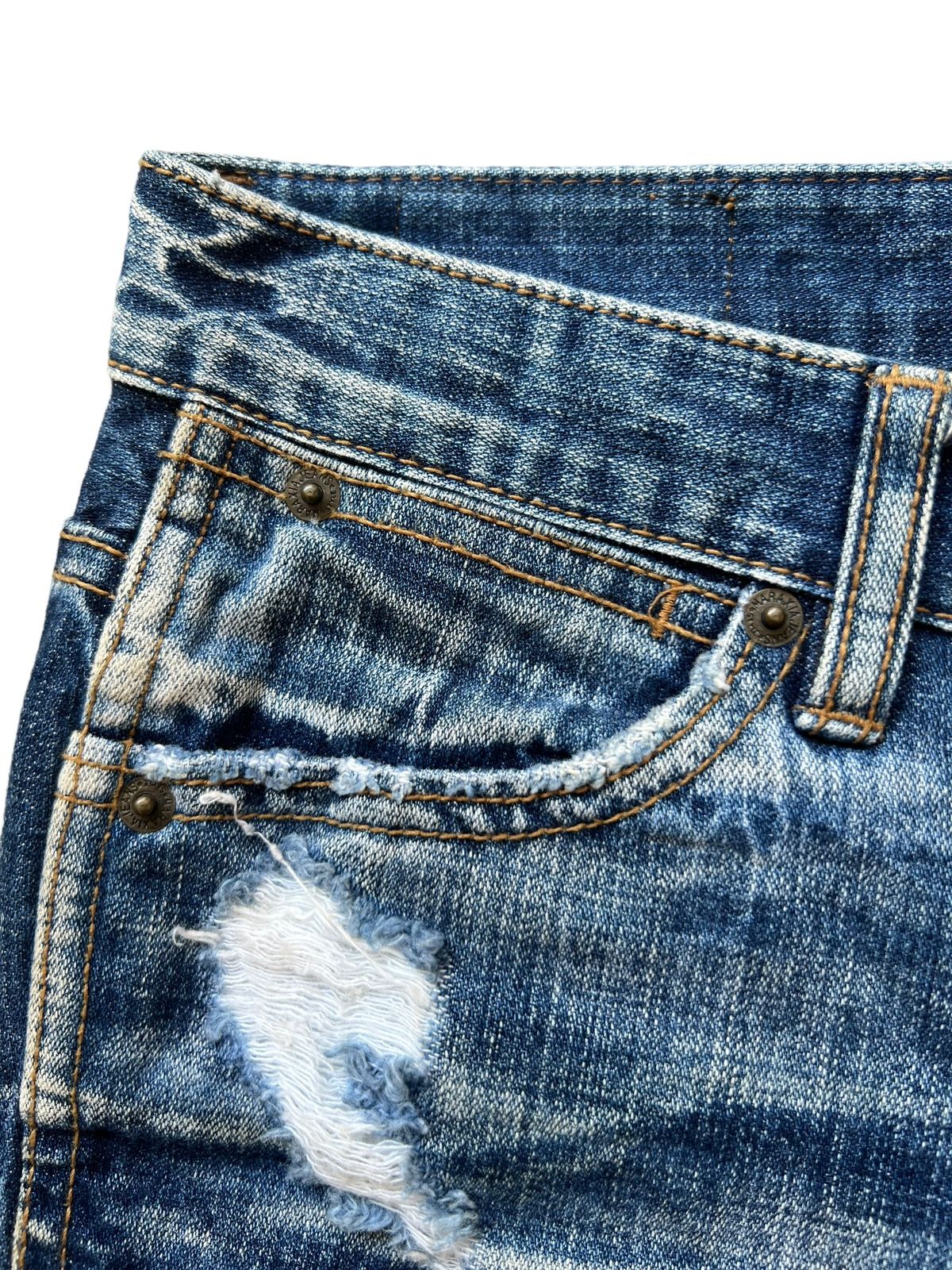 Distressed Denim - Juriano Jurrie Distressed Boot Cut Flare Denim Jeans 29x31 - 8