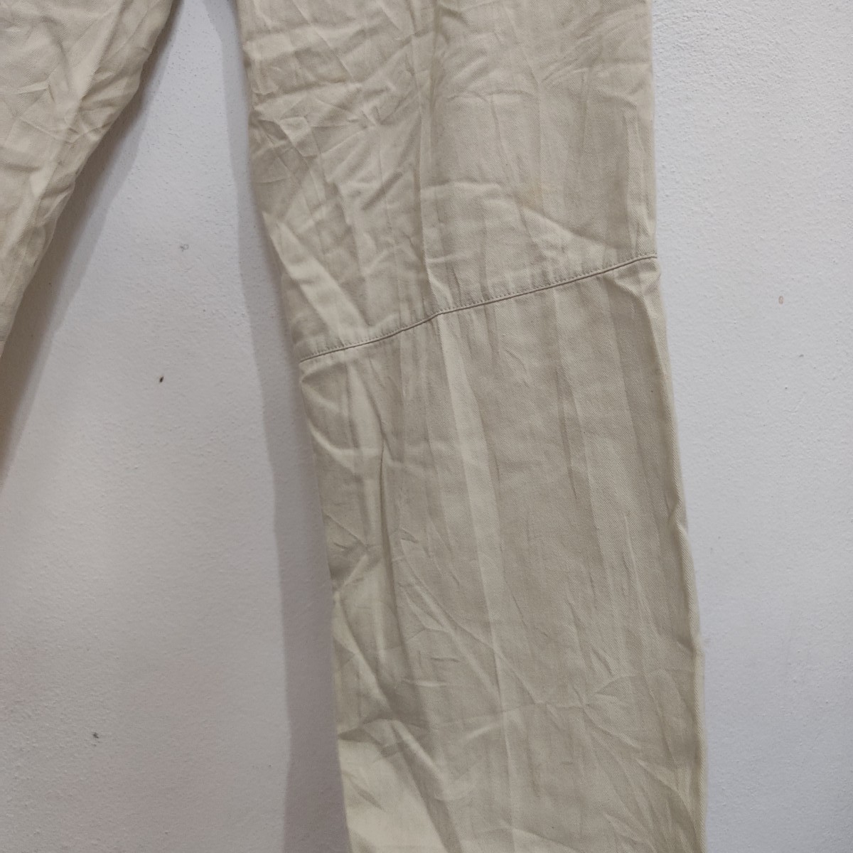 Dries Van Noten Belgium White Beige Casual Office Mens Pant - 7