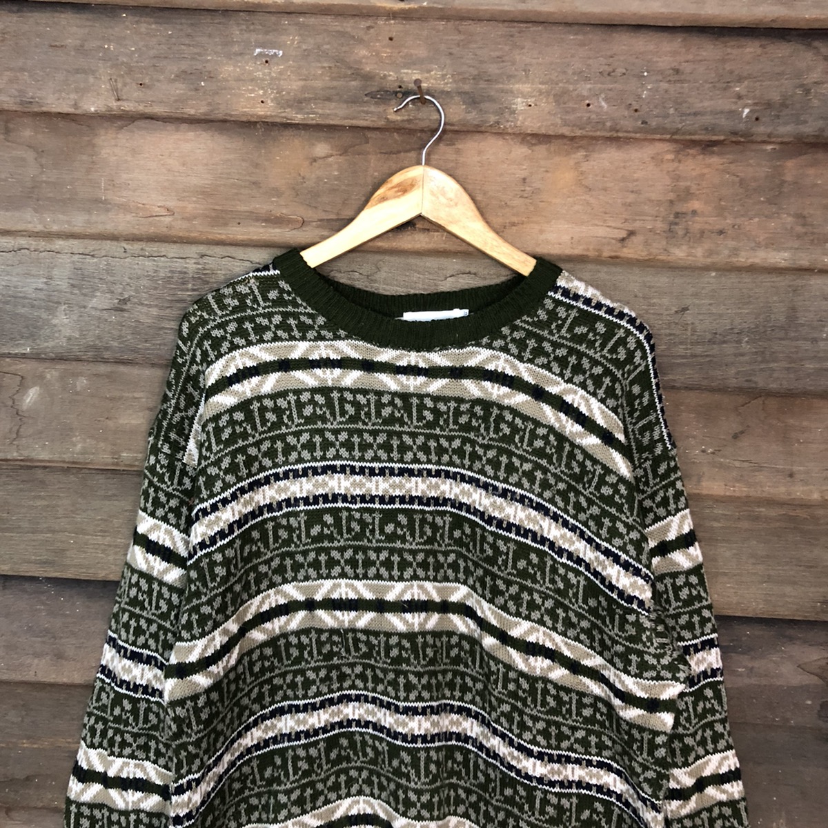 Homespun Knitwear - Yes Pleeze Patterned Knit Sweater - 9