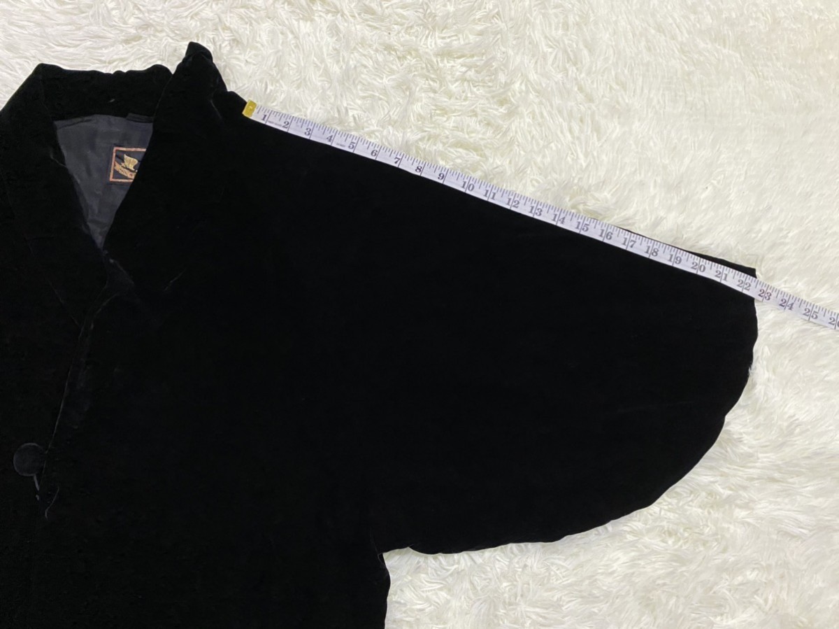 Streetwear - Black Velvet Kimono Style Jacket Made in Germany - 10