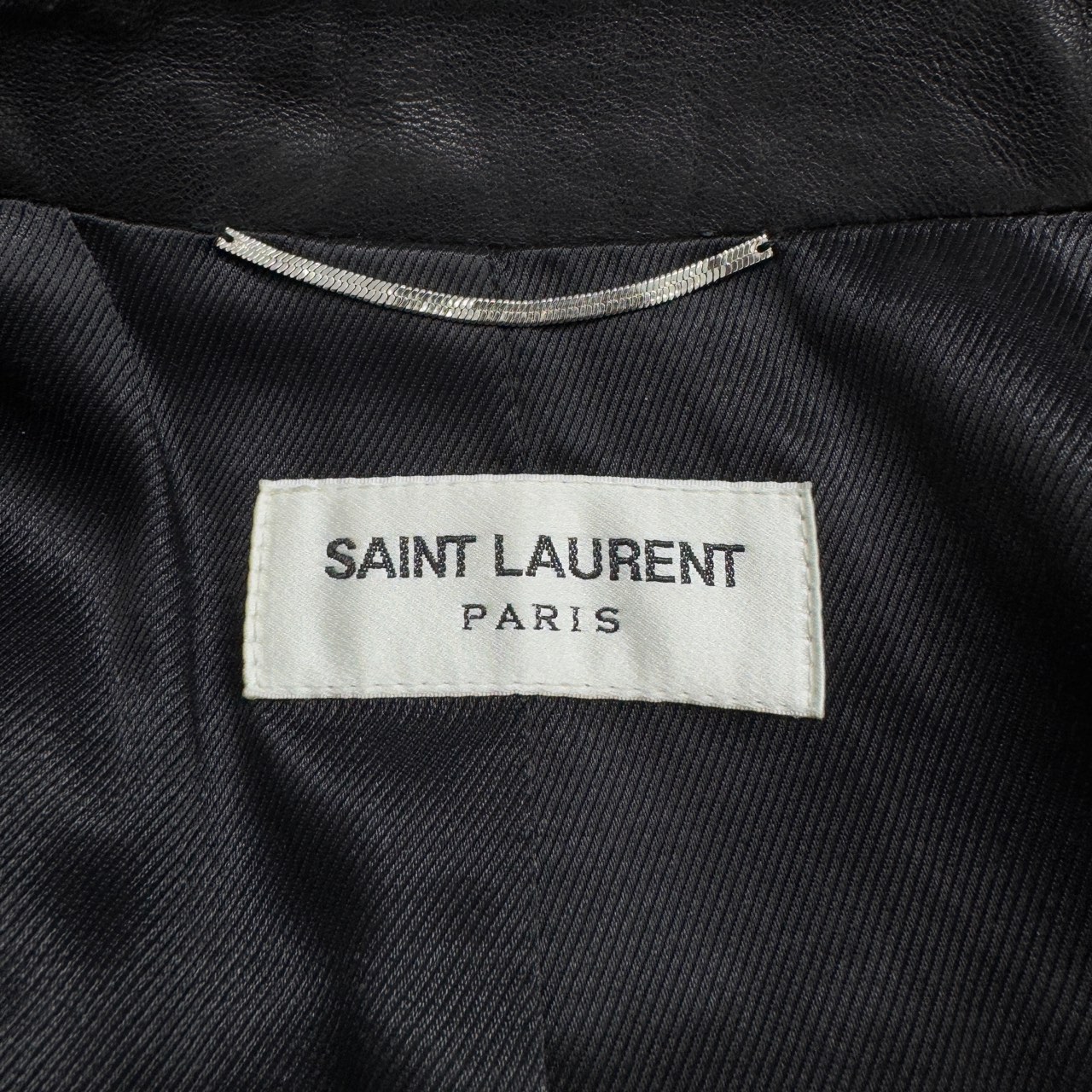 Saint Laurent Logo Studded Lambskin Biker Jacket - 3