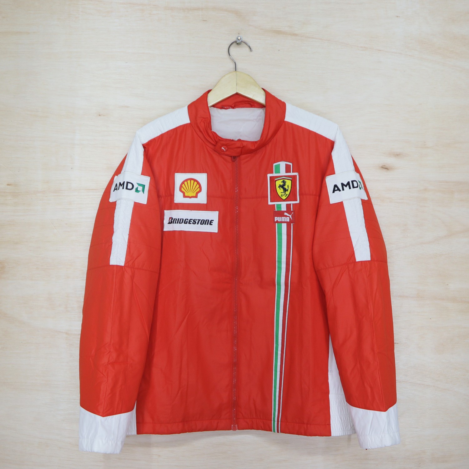 Vintage 90s PUMA FERRARI Formula 1 Racing Team Big Logo Bomber Windbreaker Jacket - 4
