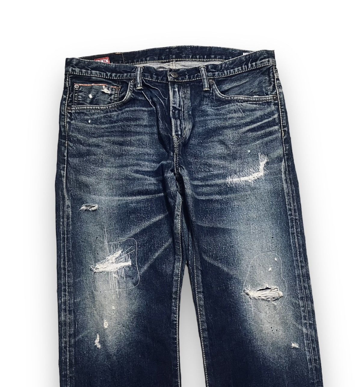 EDWIN Rebel Model 053RV Made IN Japan With Rips Cotton Jeans - 2