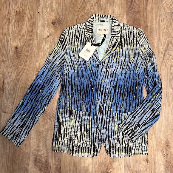 Reiss Silk Printed Blazer Jacket - 11