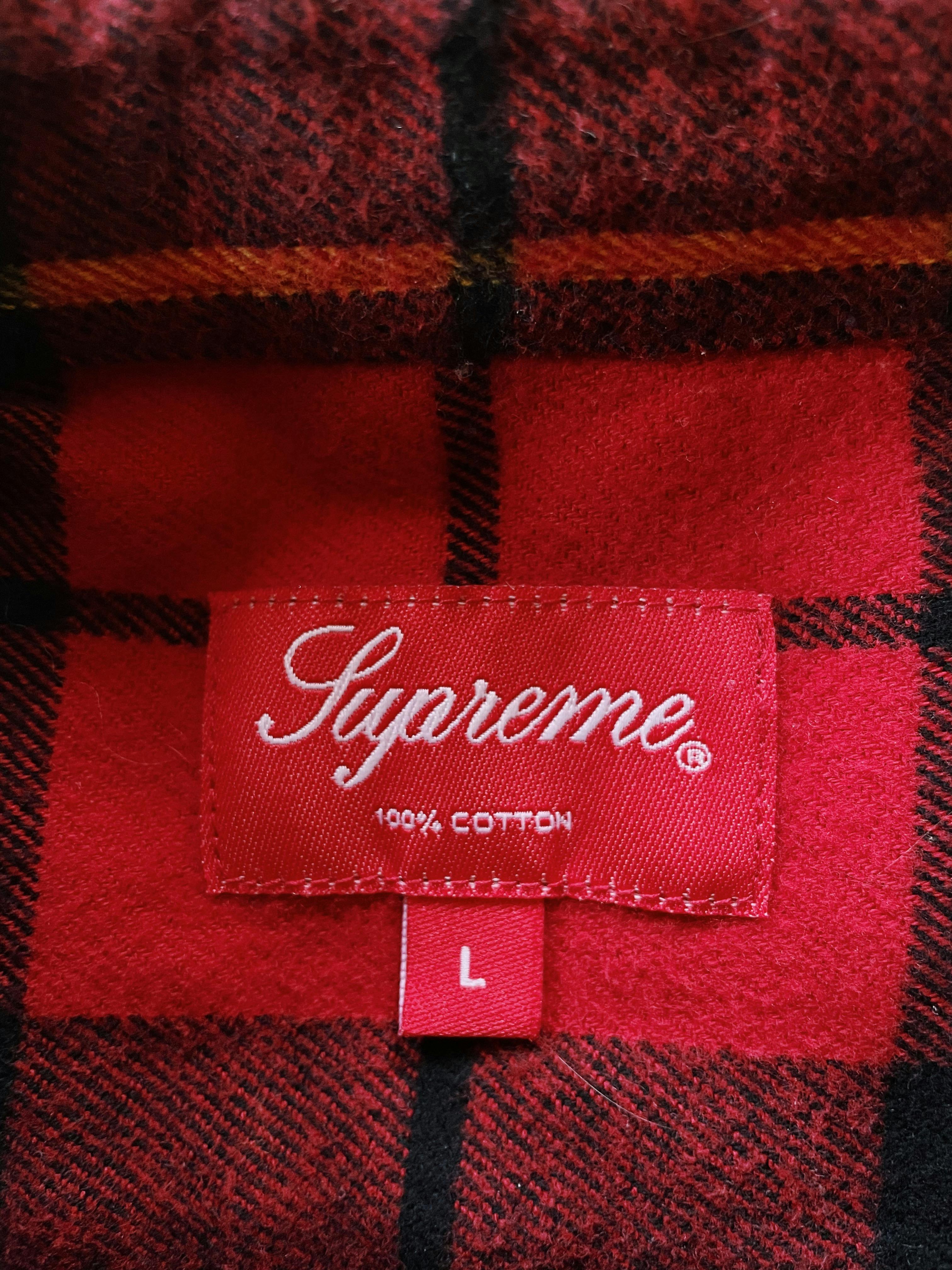 Supreme Tartan Longsleeve Flannel Shirt Red / Black - 3