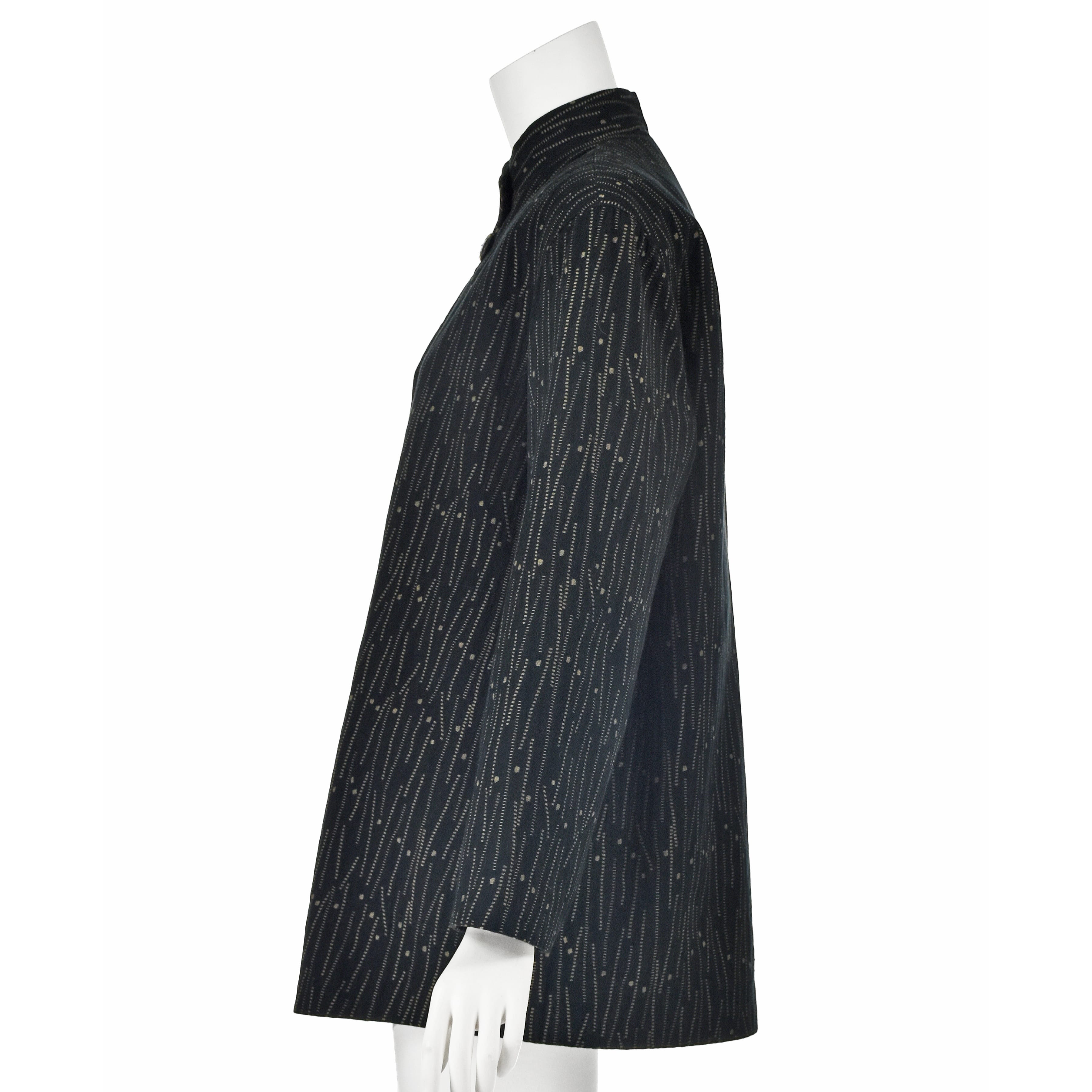ASIATICA Unique Black Cotton Jacket Handmade from Japanese Fabric NWOT - 5