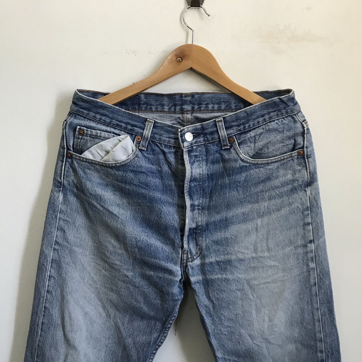 Vintage Levis 501 Made in USA Distressed Denim Jeans - 2