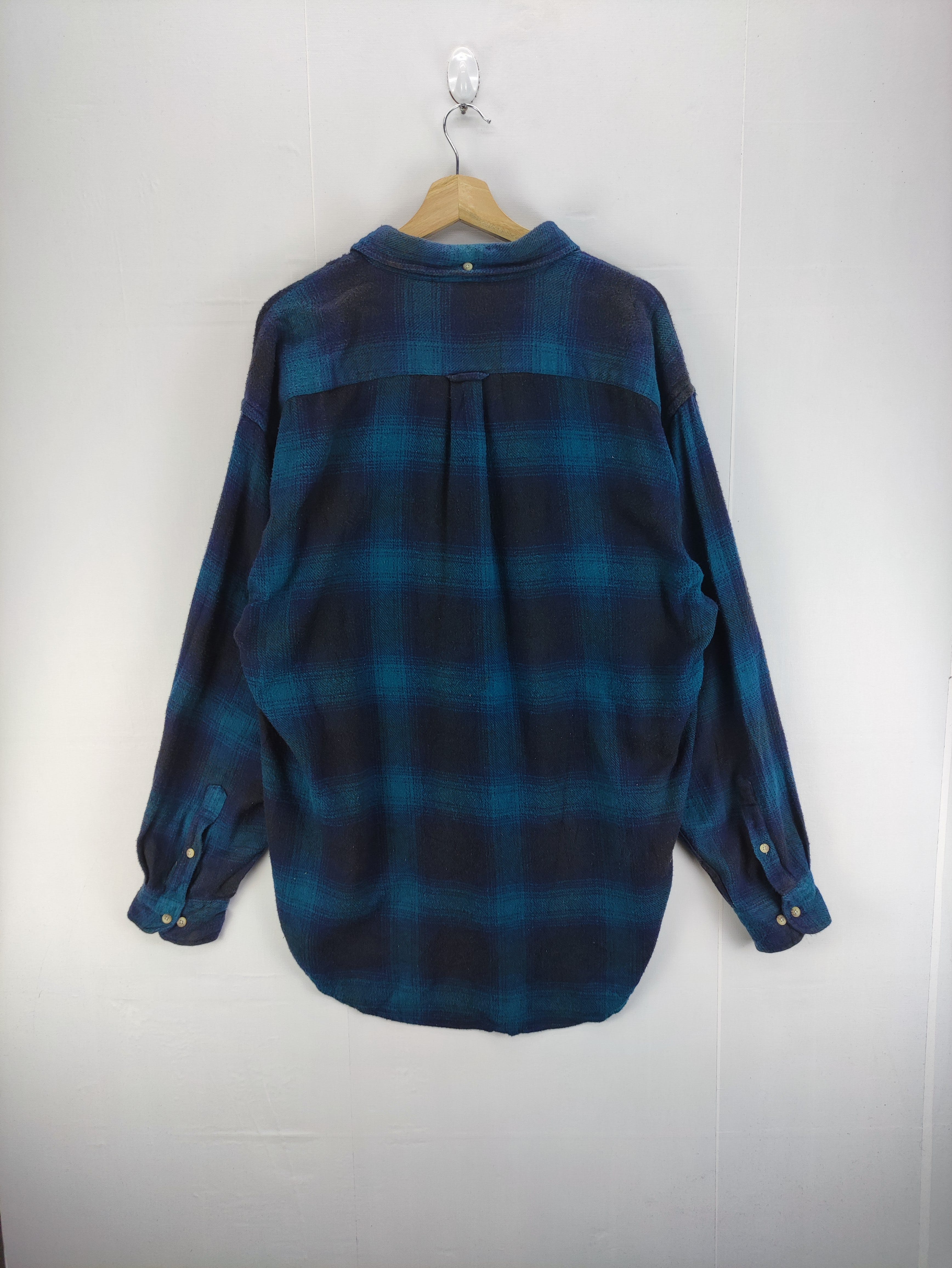 Vintage Evergreen Flannel Shirt Button Up - 6