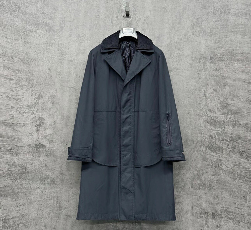 DIOR Long Jacket with All-Over Monogram Logo Lining - 1