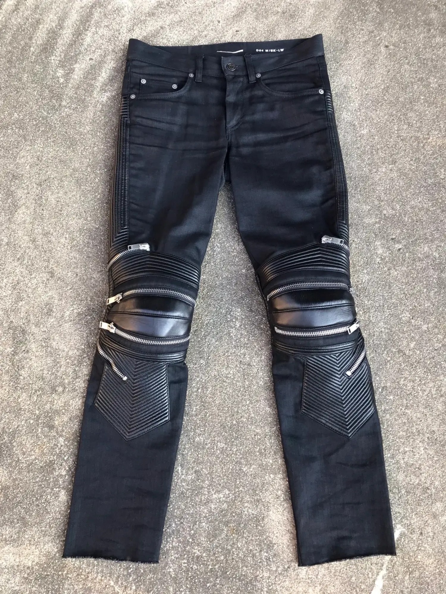 SAINT LAURENT SAINT LAURENT PARIS F/W 2013 BLACK BIKER JEANS