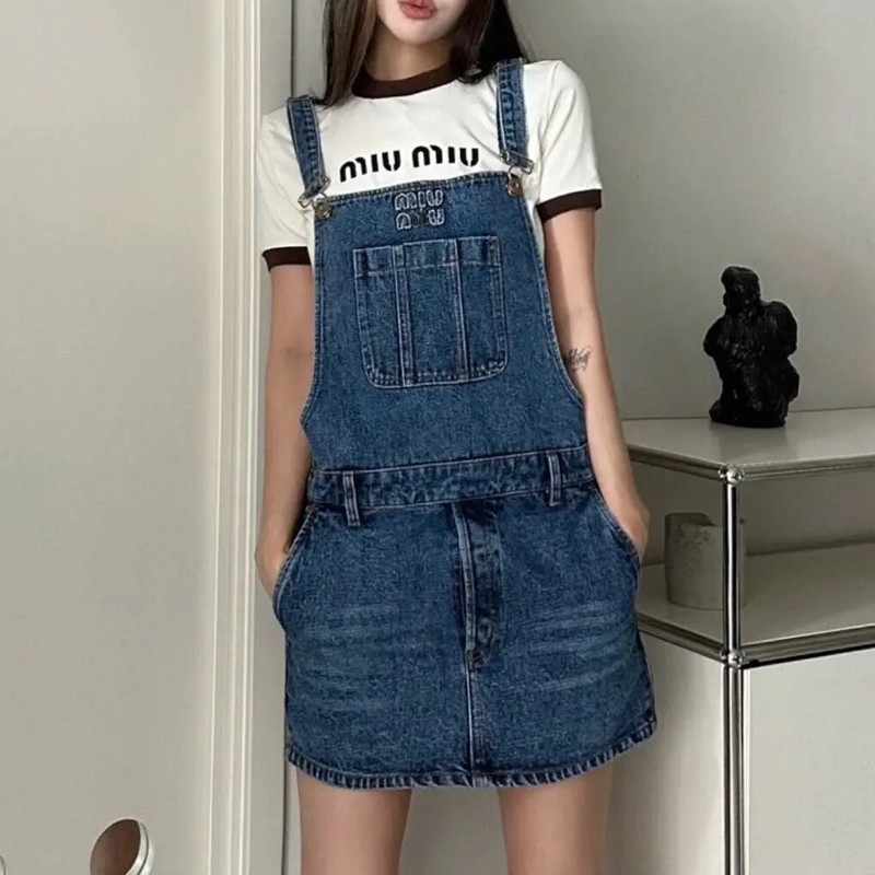 Miu Miu denim overalls dress - 1