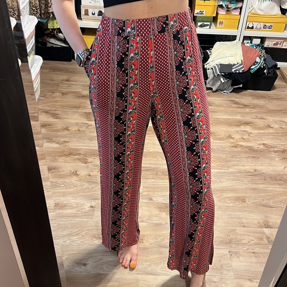 H&M Divided Wide Leg Pull on Boho Printed Pants - 8