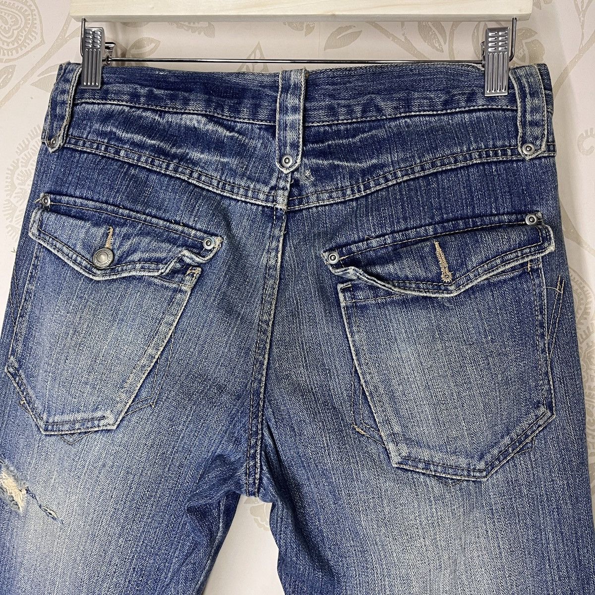 Ripped Three Stones Throw Denim Jeans Avant Garde Pockets - 21