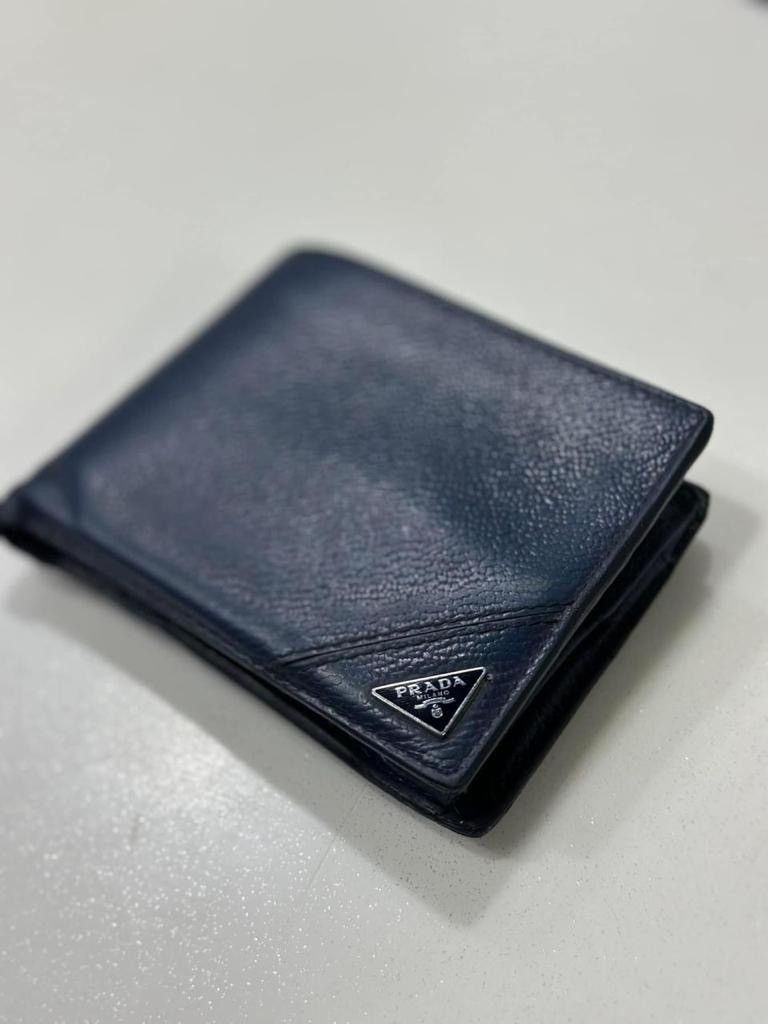 Authentic Prada Bifold Blue Men Wallet - 2