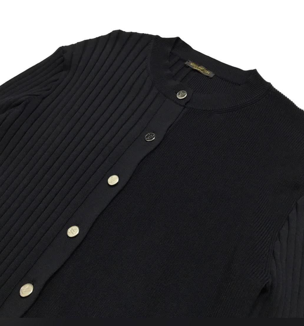 🔥Athentic🔥Louis Vuitton Ribbed Black Cardigan Sweater Knit - 1