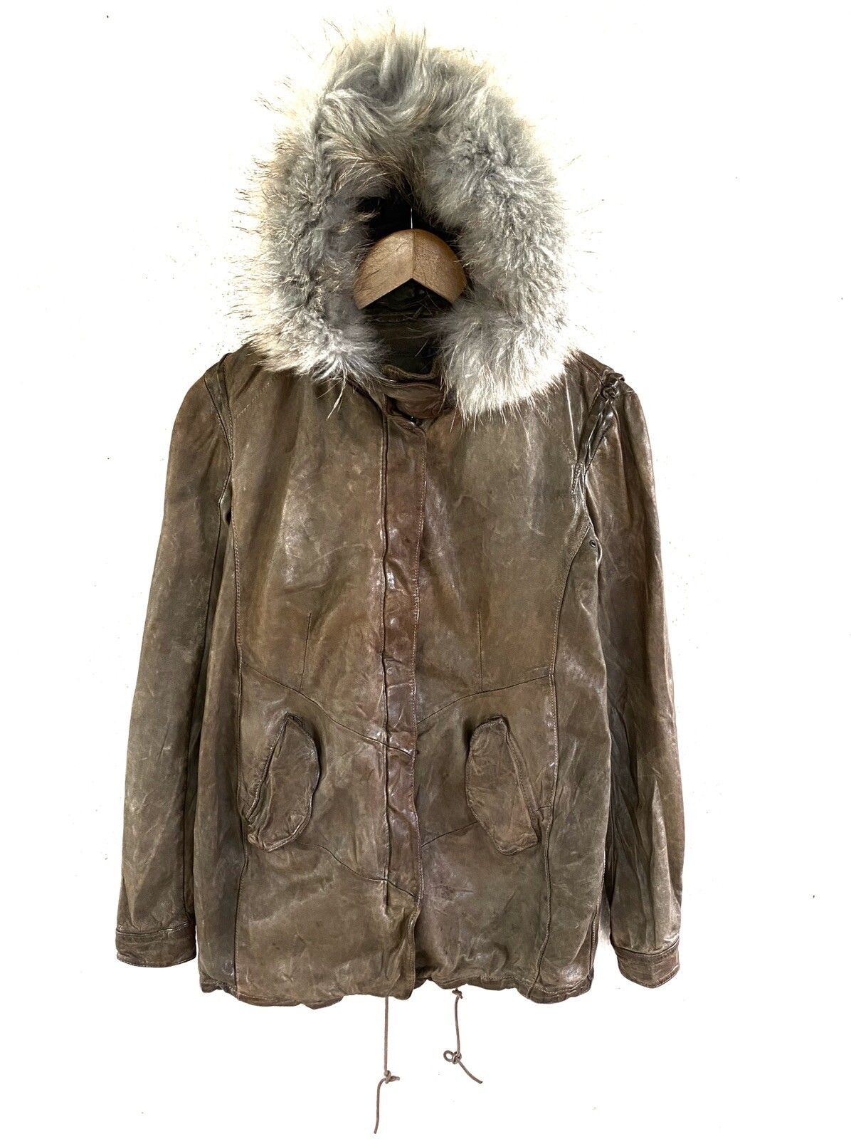 Giorgio Brato Detachable Fur Leather Jacket - 2