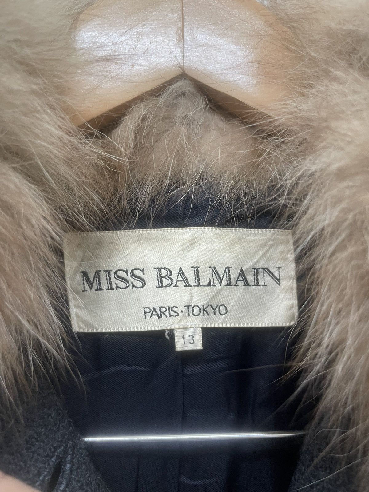 VINTAGE BALMAIN FAUX FUR JACKET WOOL - 6