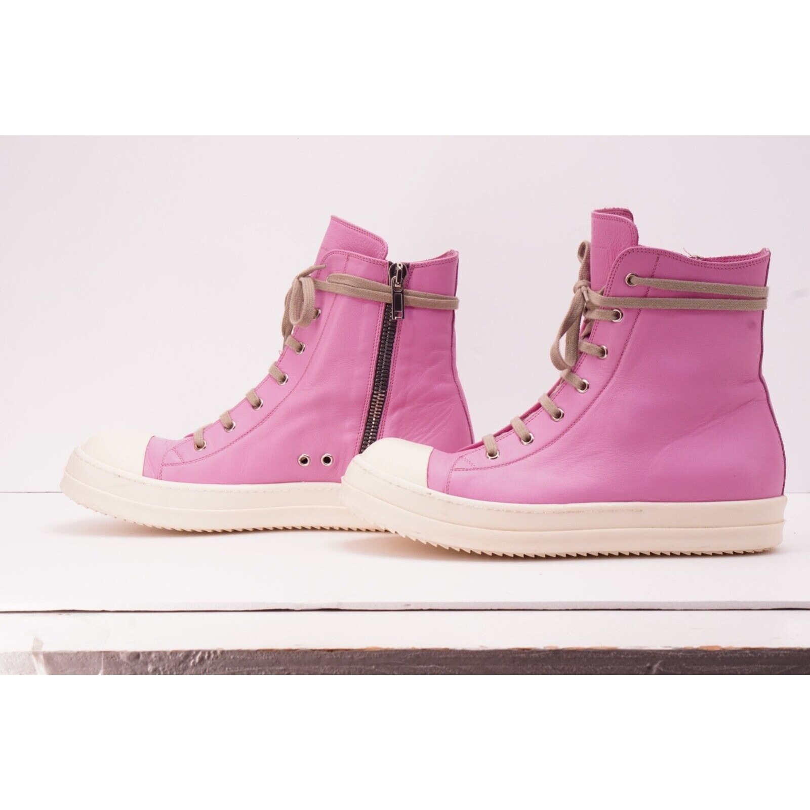 Ramones Pink High Top Sneaker Pink SS21 Side Zipper - 11