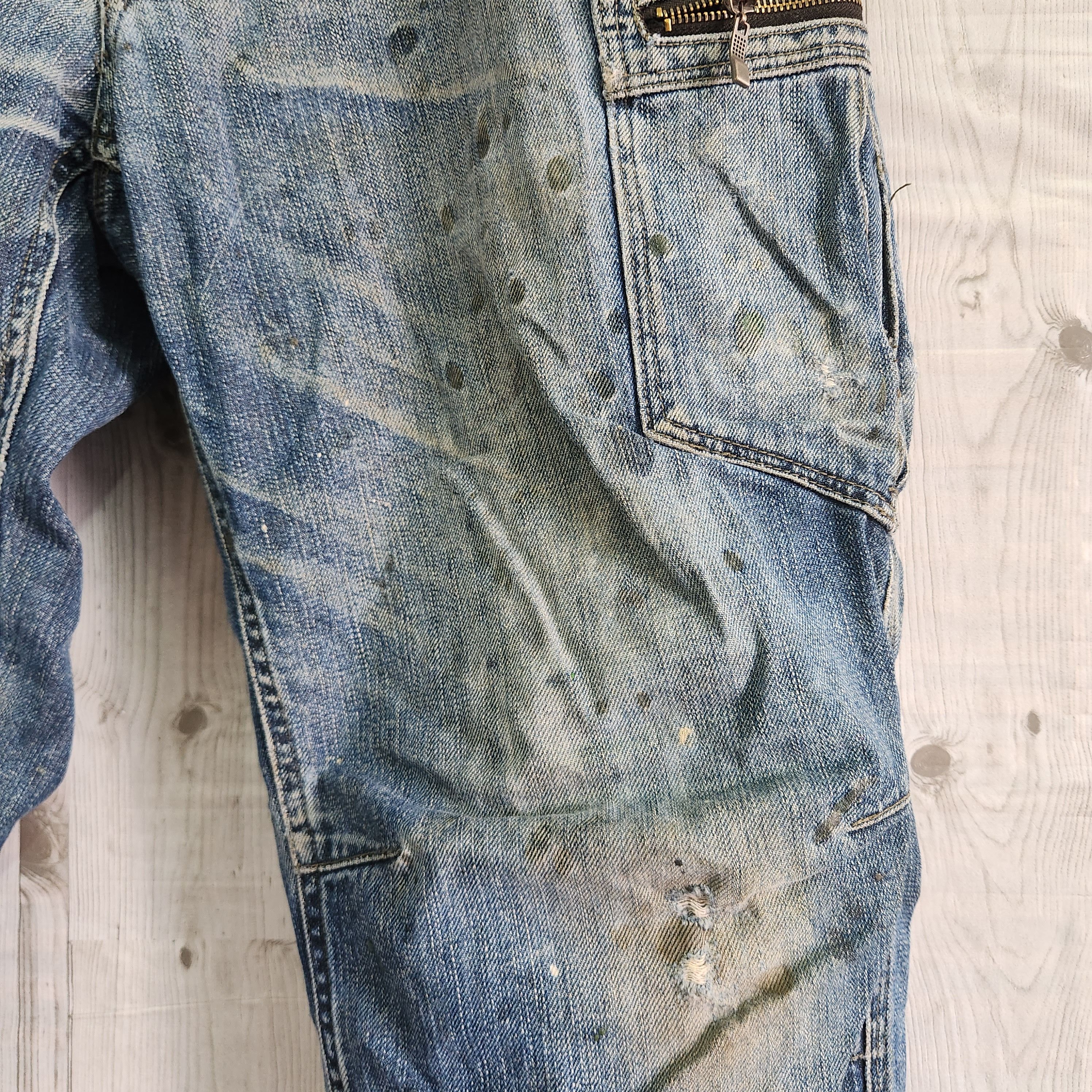 Vintage - Japan Fujiyama Distressed Denim Cargo Jeans - 2