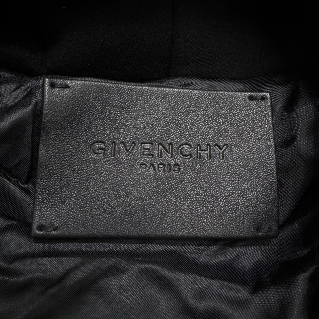 Givenchy black space cotton and leather sleeve zipper jacket - 3