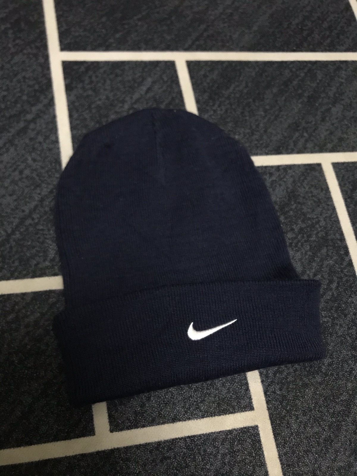 Vintage 90s nike Beanie hats embroided logo reversible - 2