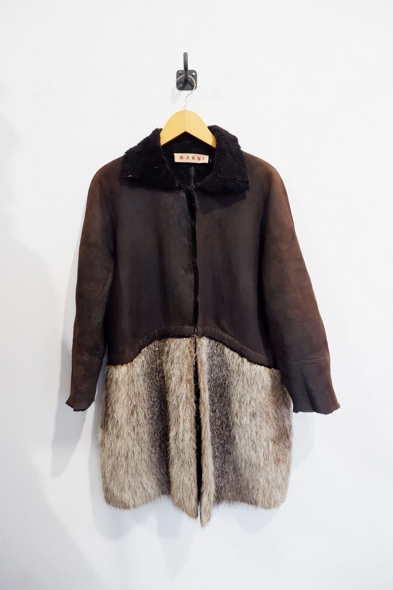 MARNI Fur Shearling Leather Coat Jacket - 1