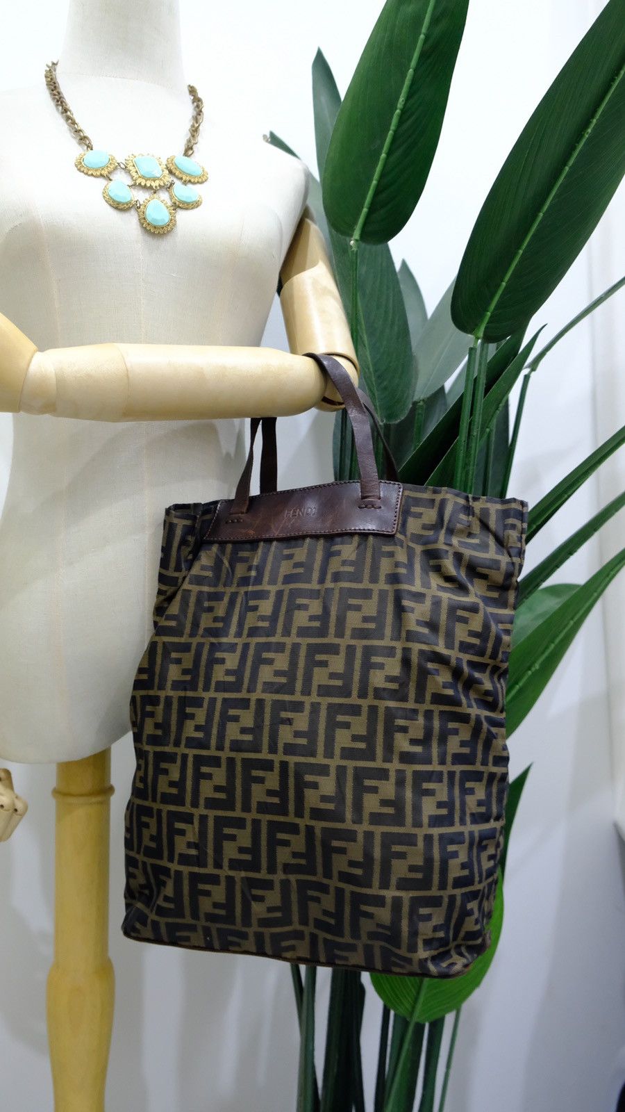 Vintage FENDI ZUCCA tote bag brown - 1