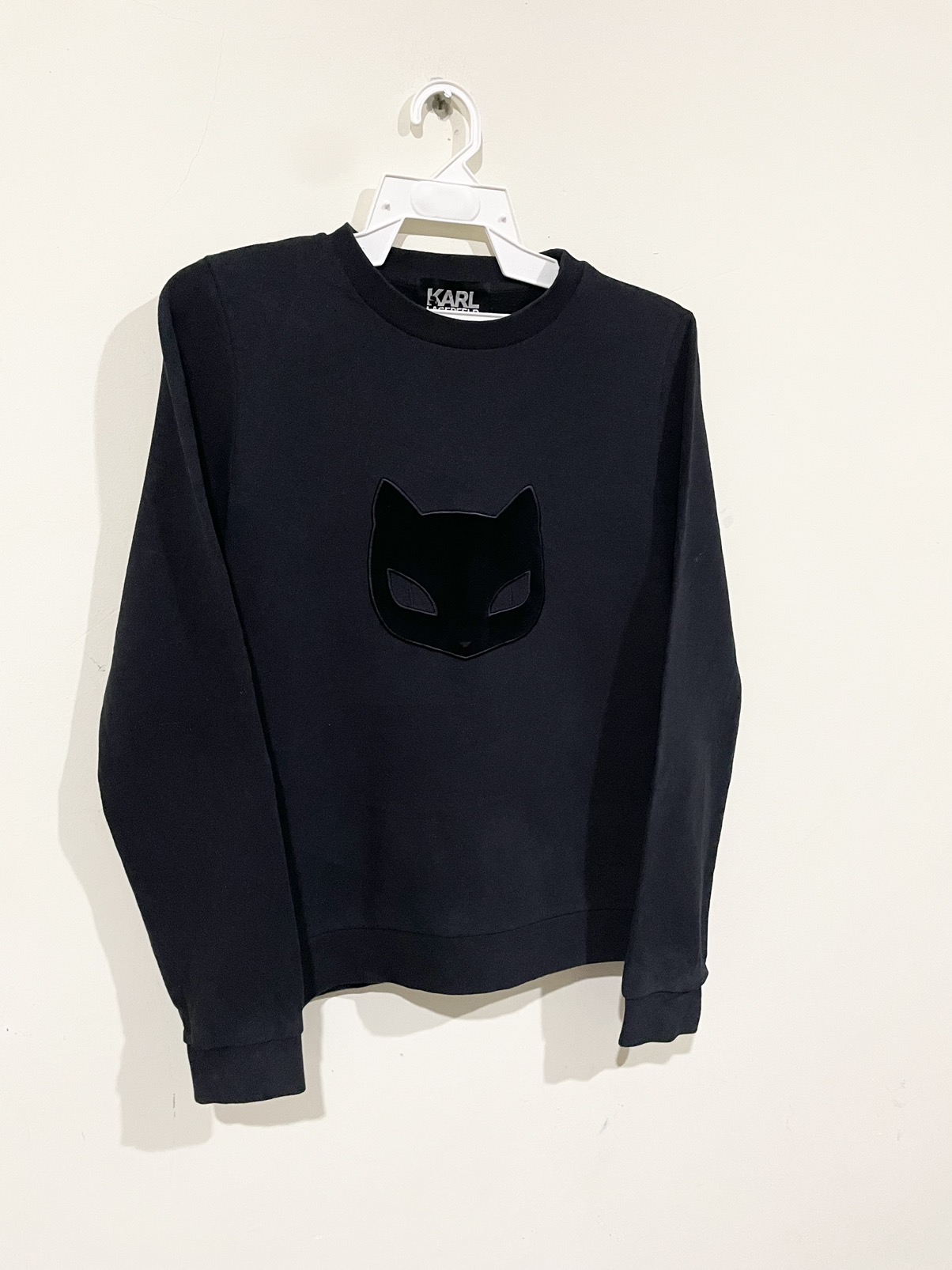 Karl Lagerfeld - Rare💥 Karl Lagerfeld Velvet 🐈‍⬛ Cat Unisex Sweater - 2