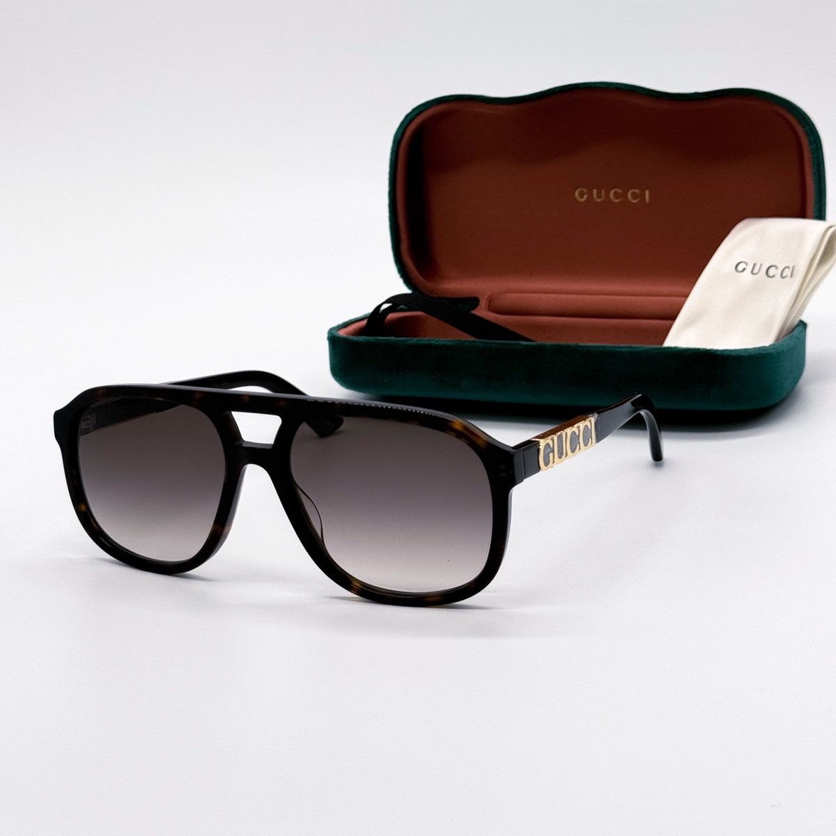 NEW GUCCI GG1188S 003 HAVANA BROWN UNISEX PILOT SUNGLASSES - 2