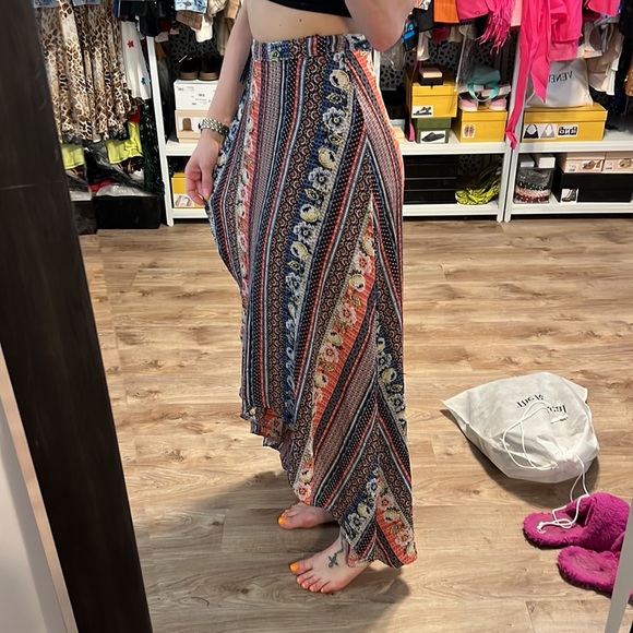 whoami Printed Asymmetrical Maxi Wrap Skirt (AUS Brand) - 9