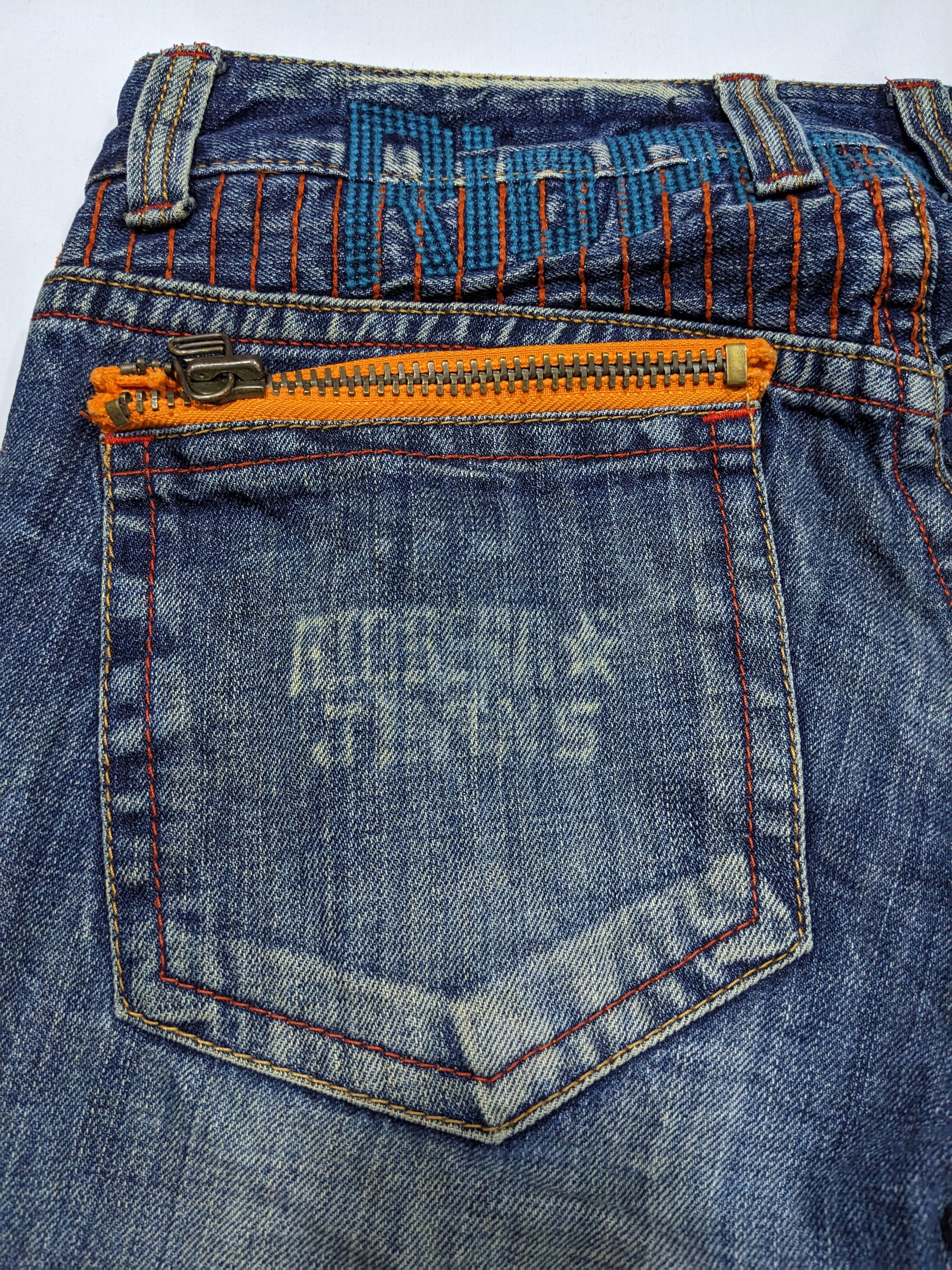 If Six Was Nine - Riobera Studded Zipper Flare Denim Wash Low Rise Jeans - 10