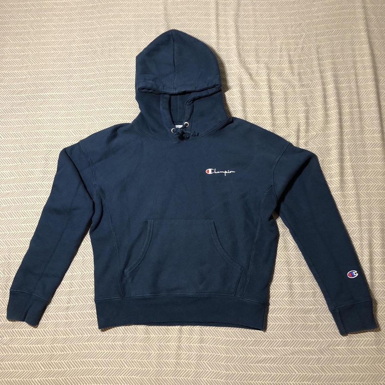 Champion Women's Navy and Blue Hoodie - 1