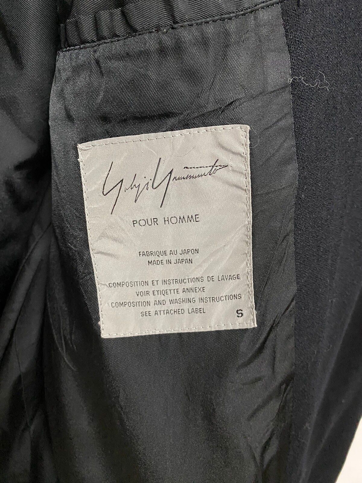 Yohji Yamamoto Signature Pour Homme A/W Wool Jacket - 8