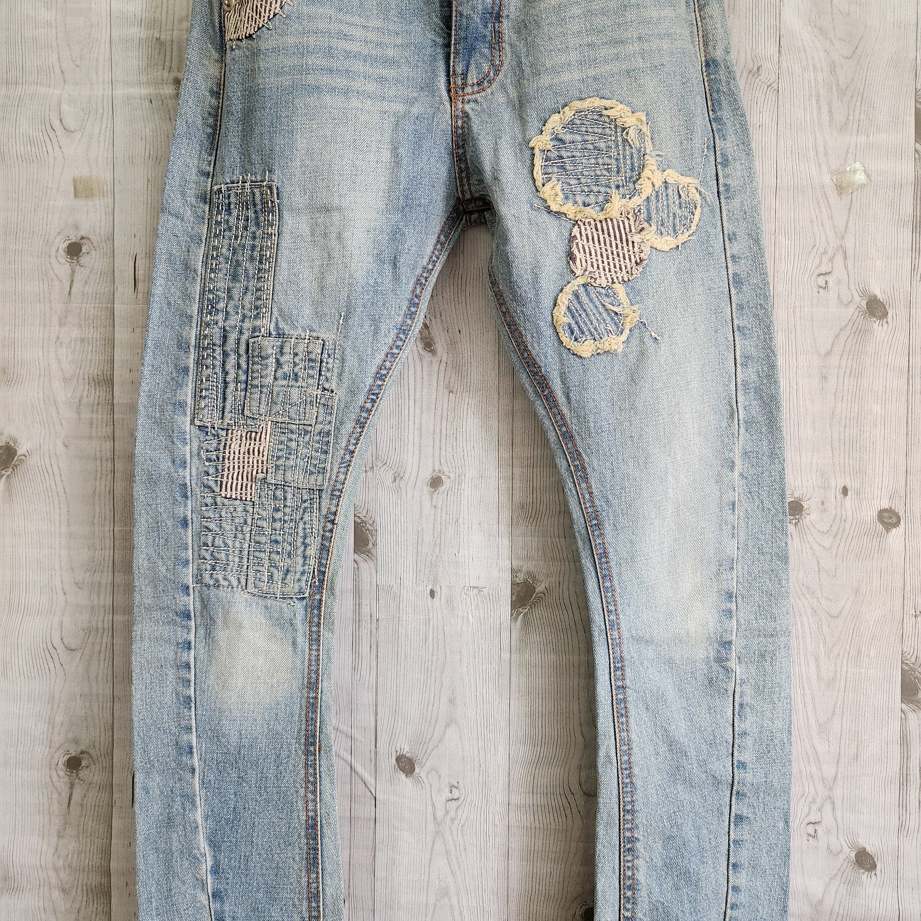 Vintage Blue Reef Denim Japan Jeans With Patches - 13