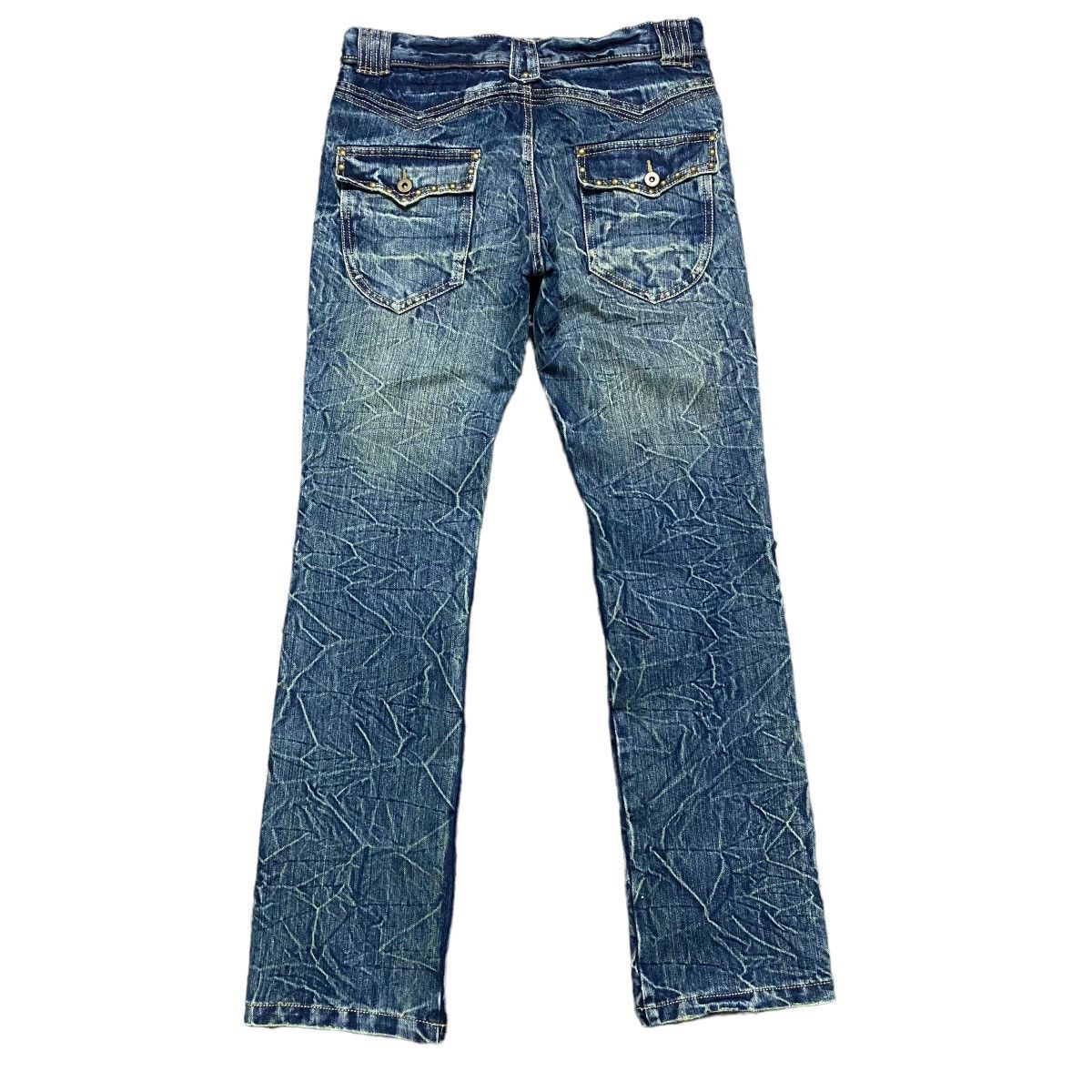 Distressed Denim - BEACH SOUND Gold Stitch Denim Flare Jeans - 1