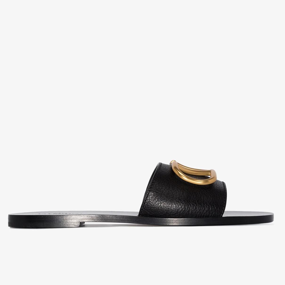 VLogo leather sandal - 5