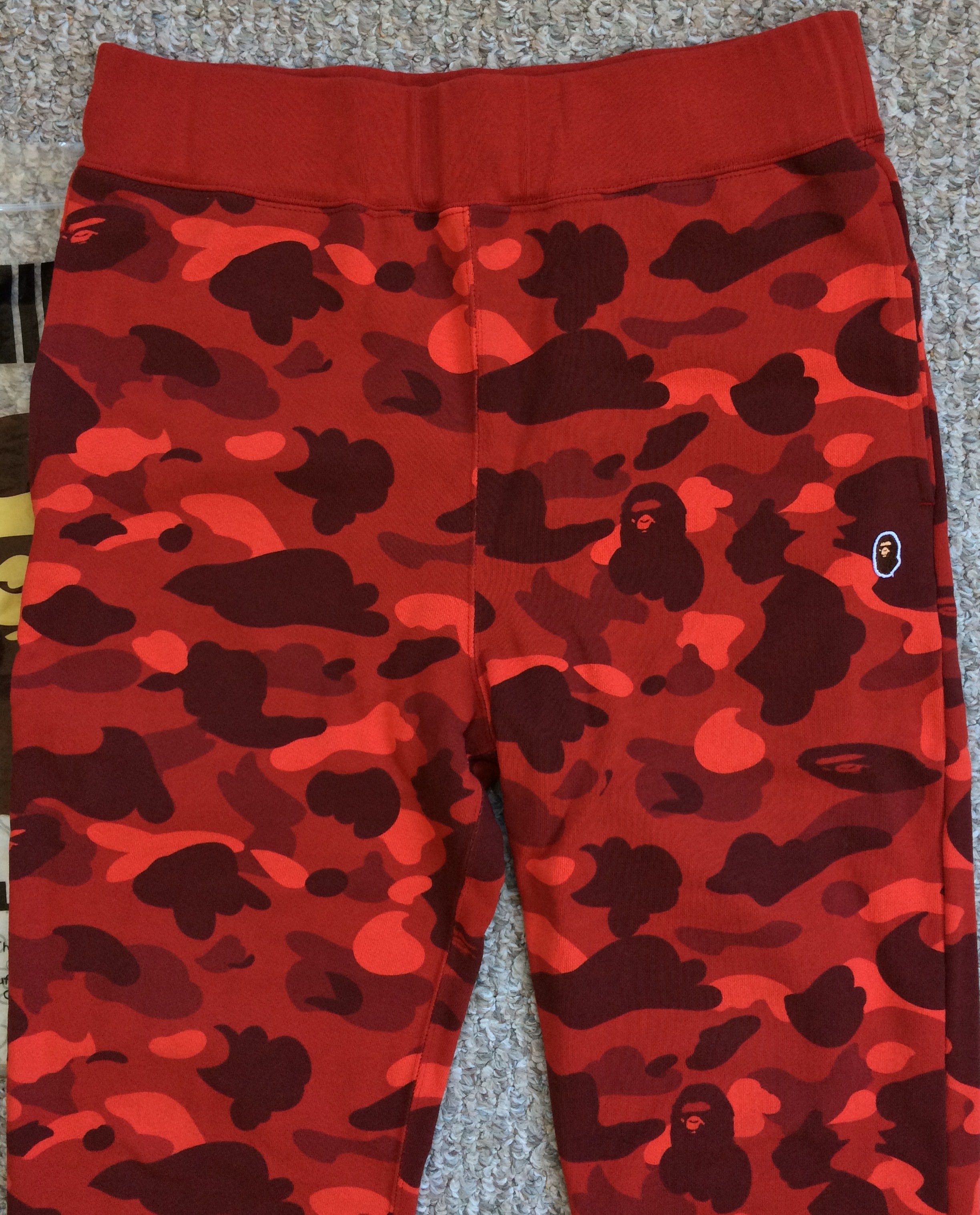 NEW Bape Red Camo Sweatpants size XL - 2