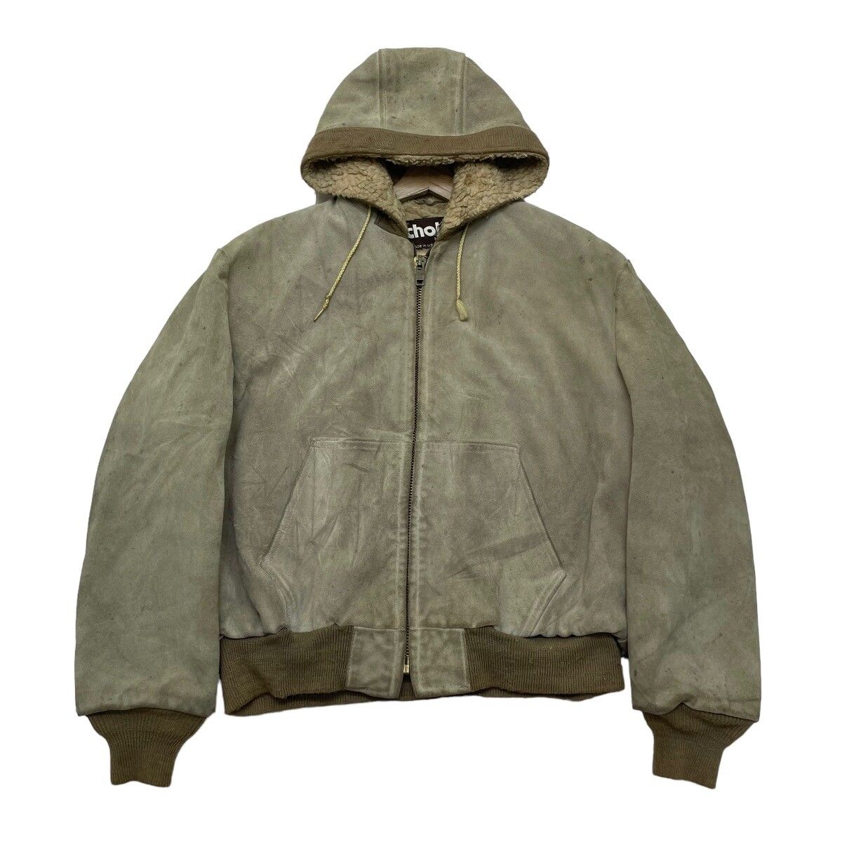 👉Vintage Schott Suede Leather Shearling Hooded Jacket - 1