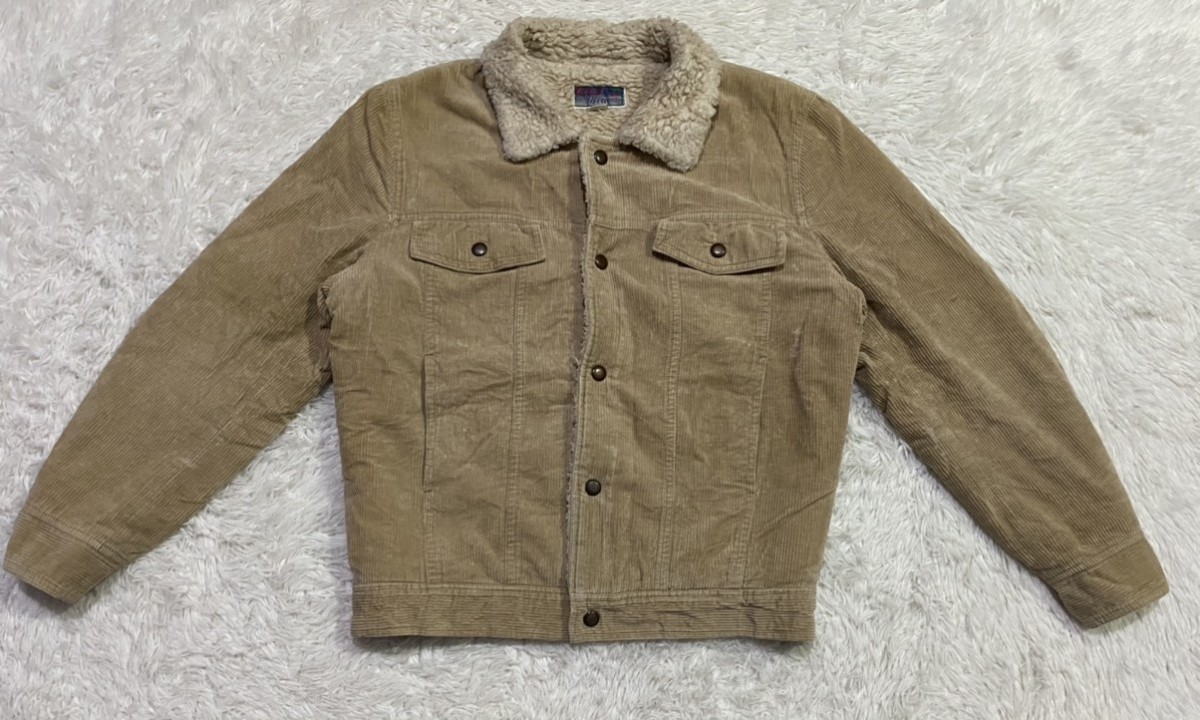 Japanese Brand - Redhot Blue Corduroy Sherpa Fleece Lined Trucker Jacket - 1