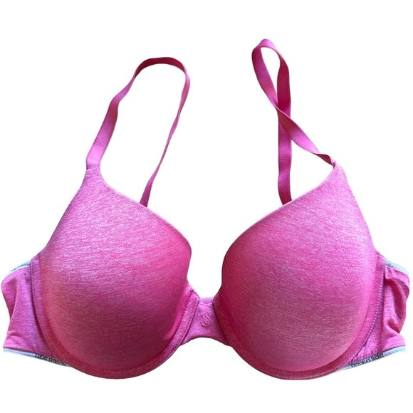 Victoria's Secret Uplift Semi Demi Bra Underwired Adjustable Straps Pink 36C - 2