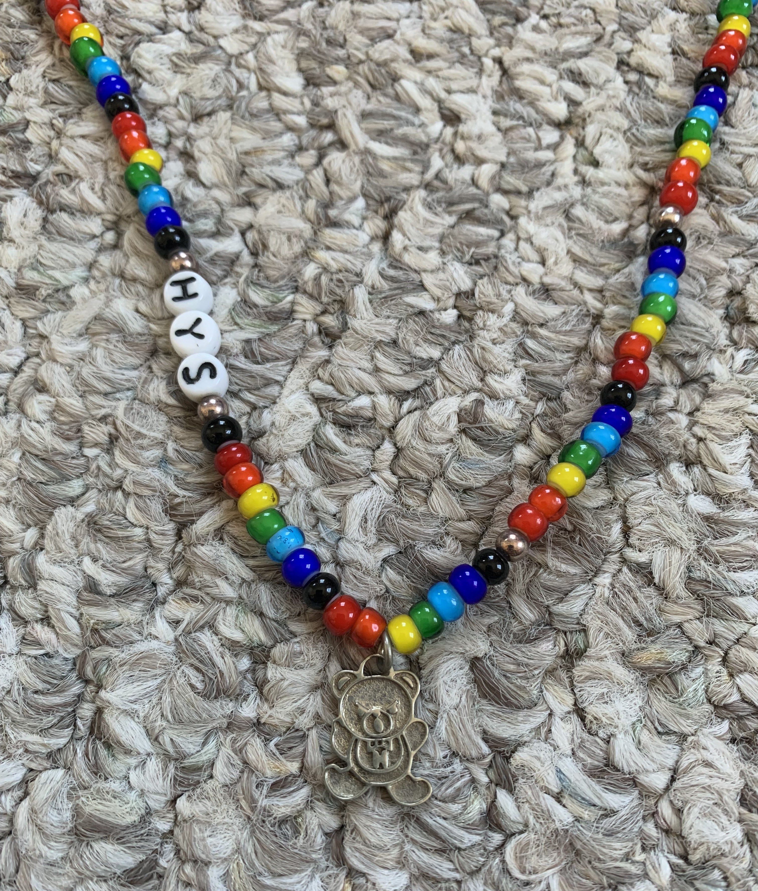 Hysteric Glamour Beaded Fuck Bear Necklace - 2