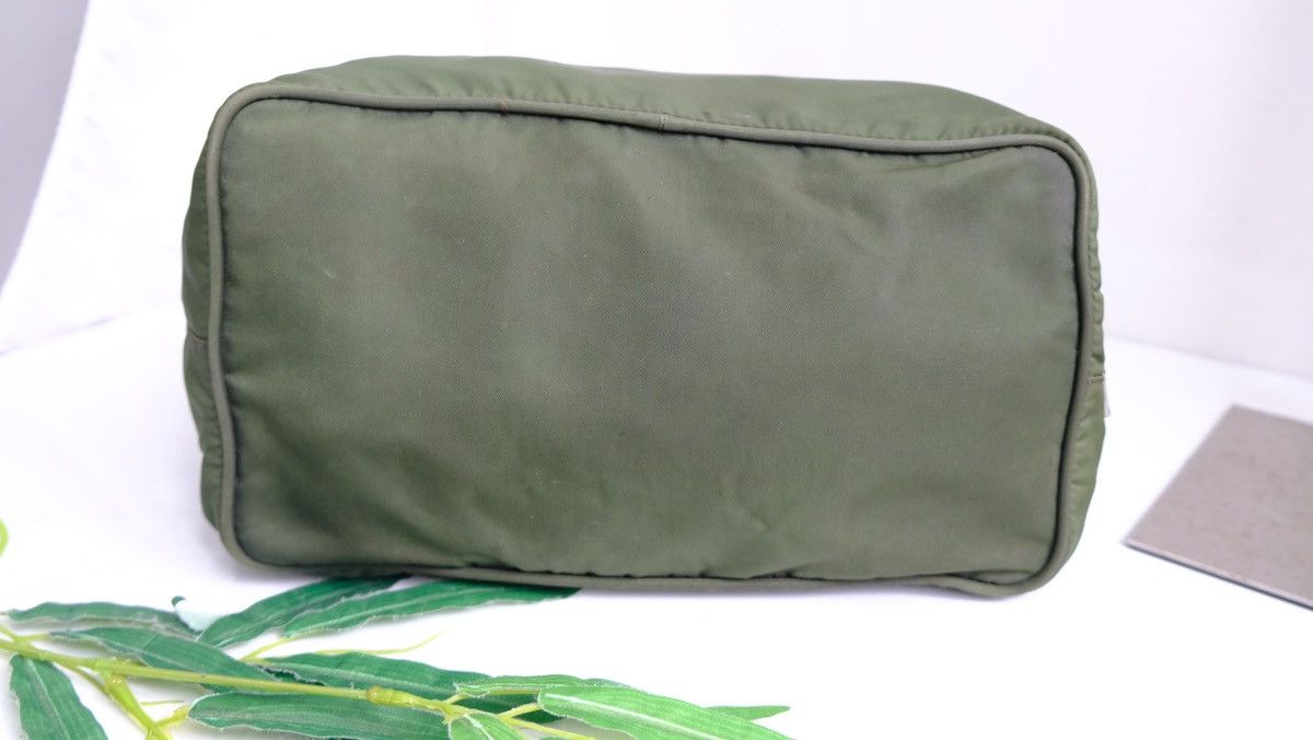Authentic vintage prada khaki olive green nylon shoulder bag - 9