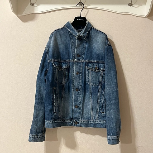 Balenciaga Blue Back Logo Print Denim Jacket 2019 ‘like a man’ - 4