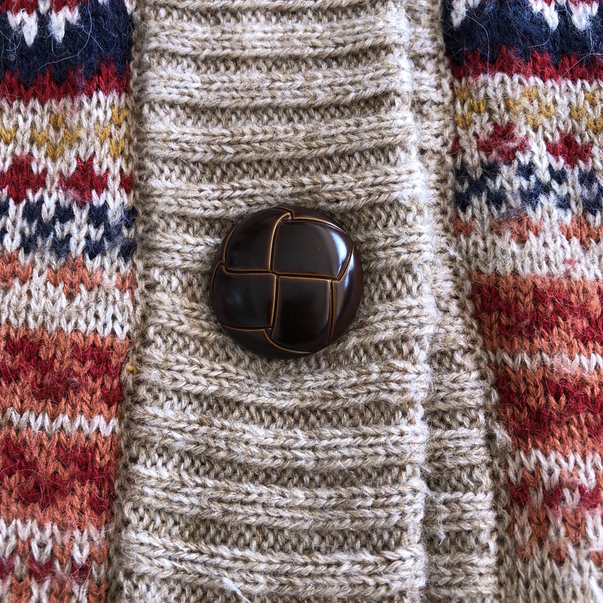 Japanese Brand - Cardigan Hoodie Navajo Knit Fleece Lining - 8