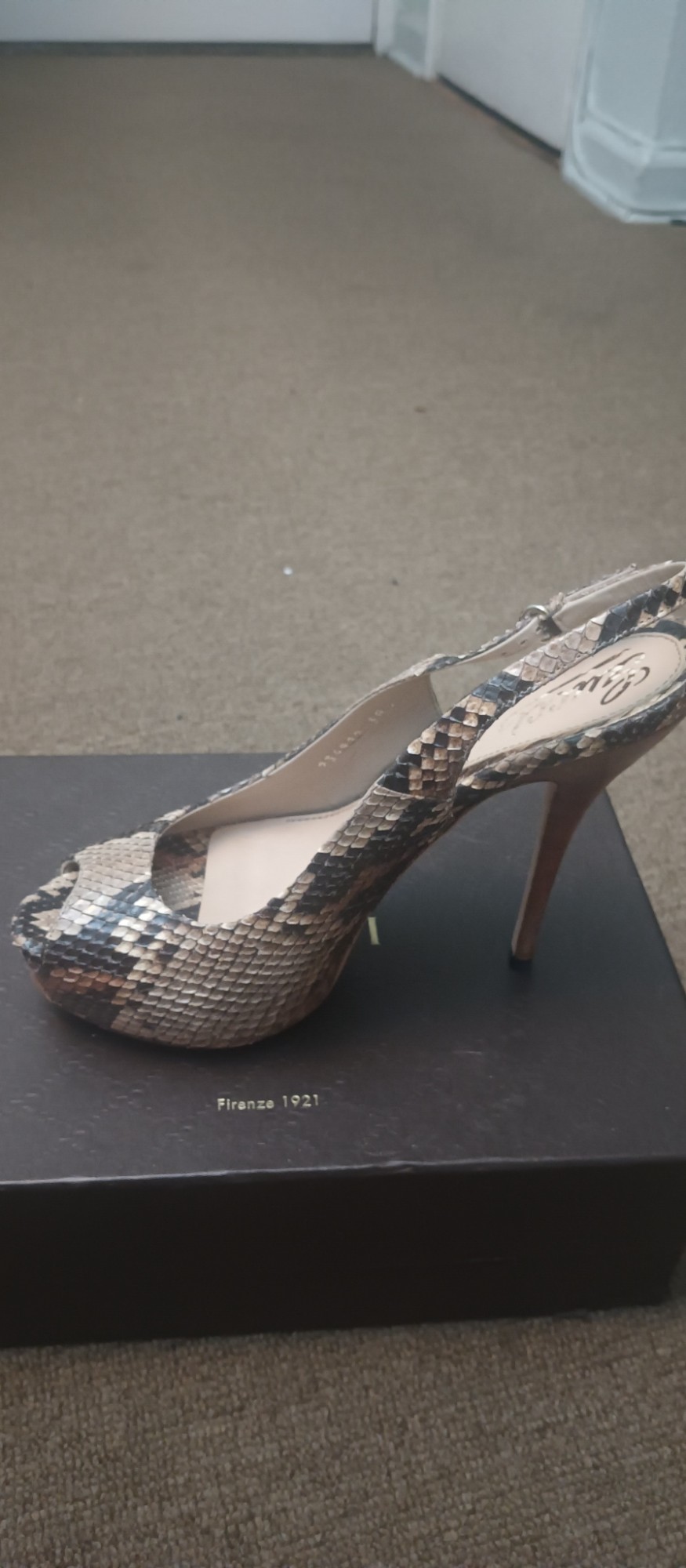 Women's python print platform sandal - 1