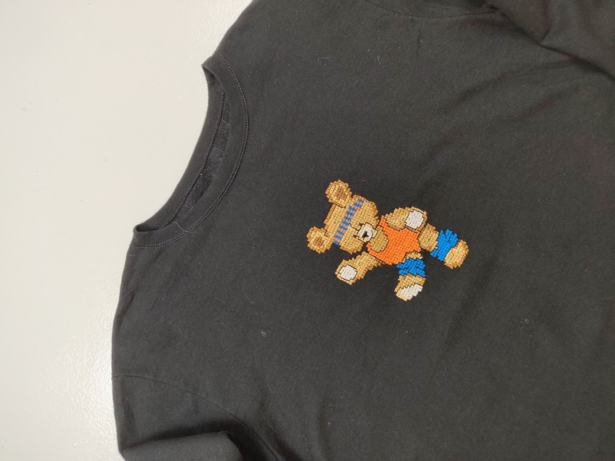 Black - Bear Sweater Sweatshirt Jumper Pullover Embroidered - 2