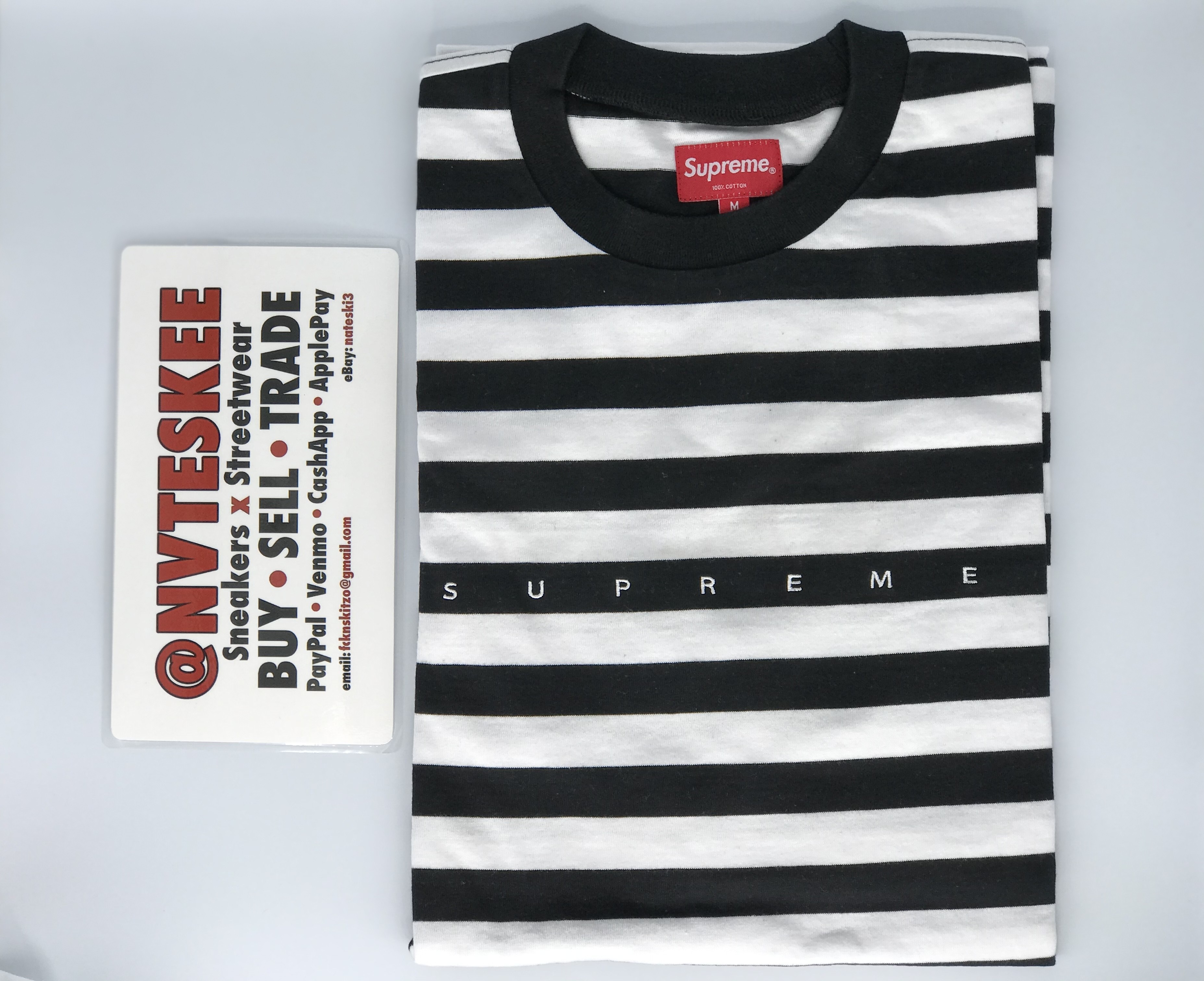 Supreme bar stripe tee 2024 black